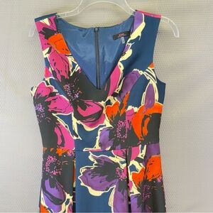Trina Turks Floral Sleeveless- Multi Size 10 (flaw in fabric shown in picture)